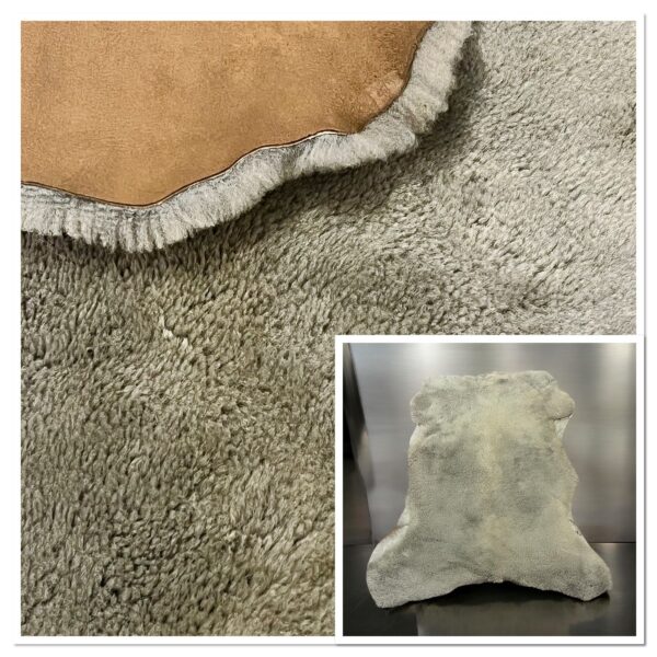Merino Grey : 14mm Curly Wool 16 Piece Sheepskin Bundle with Suede Reverse (Ref-gh.eol) Bundle11