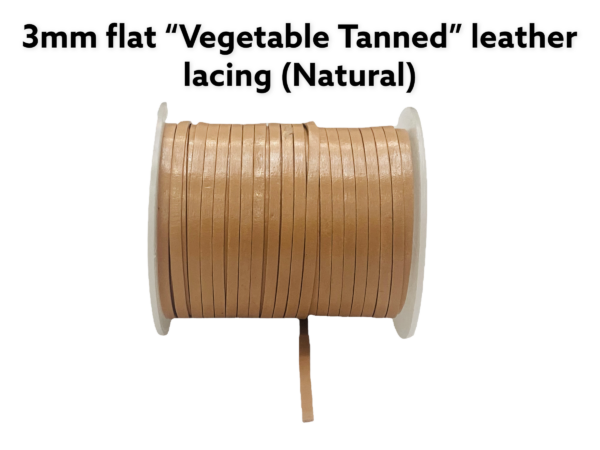 Vegetable Tanned "Flat" Leather Lacing Variants (3mm or 6mm). - Image 2