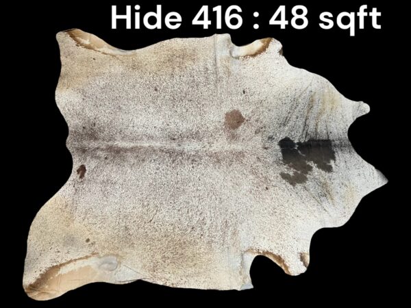 Natural Hair On Cow Hide : This Hide Is Perfect For Wall Hanging, Leather Rugs, Leather Upholstery & Leather Accessories. (Hide416)