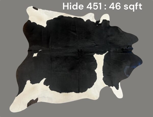 Natural Hair On Cow Hide : This Hide Is Perfect For Wall Hanging, Leather Rugs, Leather Upholstery & Leather Accessories. (Hide451)