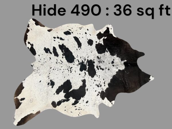 Natural Hair On Cow Hide : This Hide Is Perfect For Wall Hanging, Leather Rugs, Leather Upholstery & Leather Accessories. (Hide490)