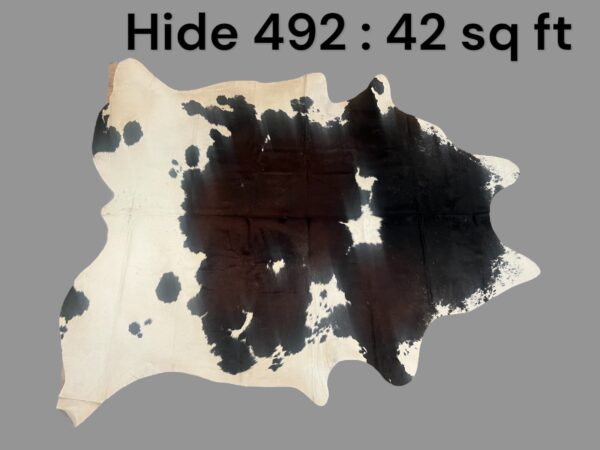 Natural Hair On Cow Hide : This Hide Is Perfect For Wall Hanging, Leather Rugs, Leather Upholstery & Leather Accessories. (Hide492)