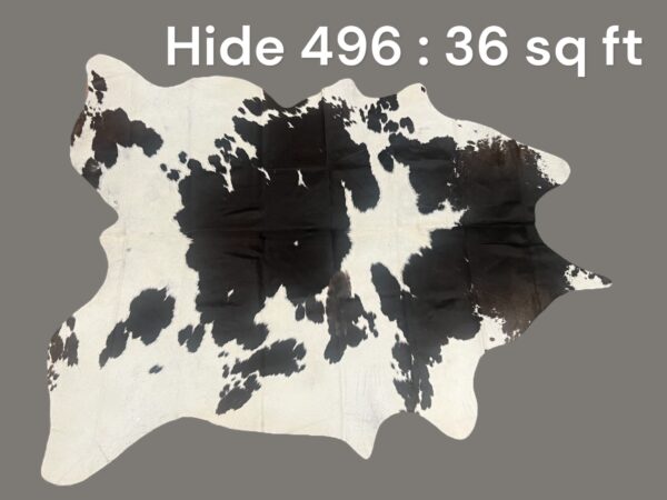 Natural Hair On Cow Hide : This Hide Is Perfect For Wall Hanging, Leather Rugs, Leather Upholstery & Leather Accessories. (Hide496)