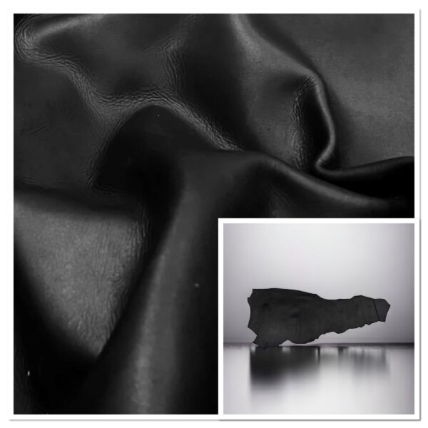 Asa Black Shoe Leather : Smooth Small Cow Sides, 1.6-1.8mm (Ex Pittards Stock)