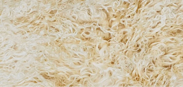 Beige Mongolian Sheepskin Plate : (120cm L x 60cm W) Perfect As Rugs or Making Cushions and Garments. - Image 2