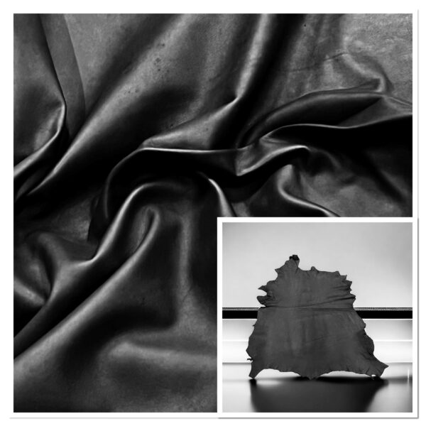 Pittards Gloving Leather Black : 0.45mm Water Resistant Lambskin (Ex Pittards Stock) WR100X.45BlackC