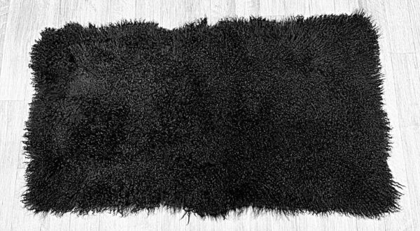 Black Mongolian Sheepskin Plate : (120cm L x 60cm W) Perfect As Rugs or Making Cushions and Garments. - Image 3