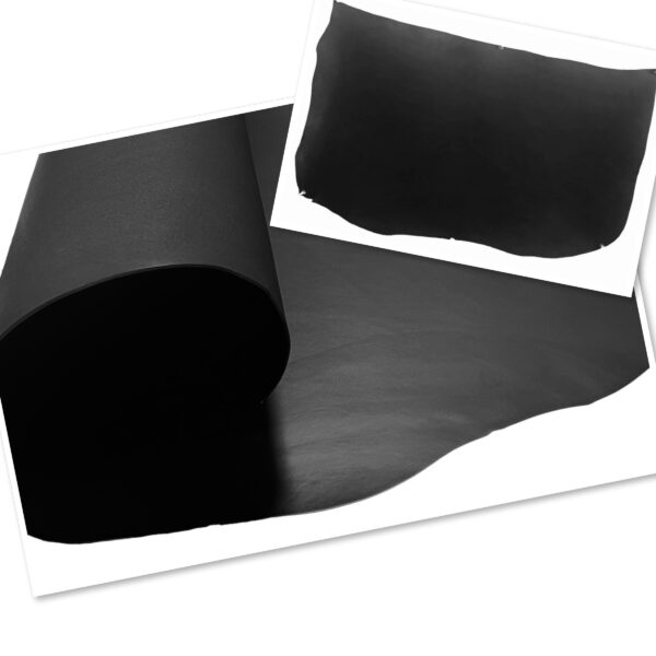 Black, Dyed Through : Vegetable Tanned Double Shoulder (1.8mm 4oz - 3.5mm 8oz). - Image 2