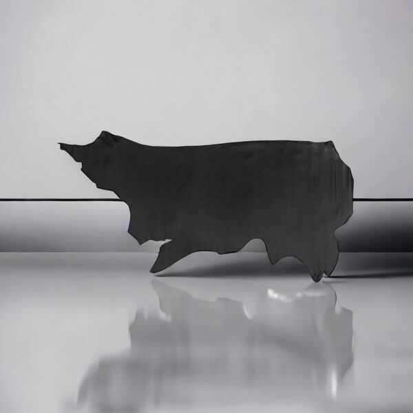 M-Spec Bourbon Black, Semi-Firm Printed Grain Leather Cow Side : 1.2-1.4mm (Ex Pittards Stock) - Image 2