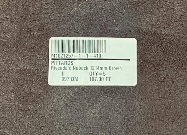 Rivendale Brown: Nubuck Leather Cow Side : 1.2-1.4mm (Ex Pittards Stock) - Image 4
