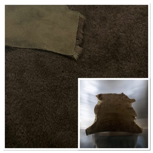 Merino Brown : 12mm Curly Wool 4 Piece Sheepskin Bundle (Ref-gh.eol) 16-09-24