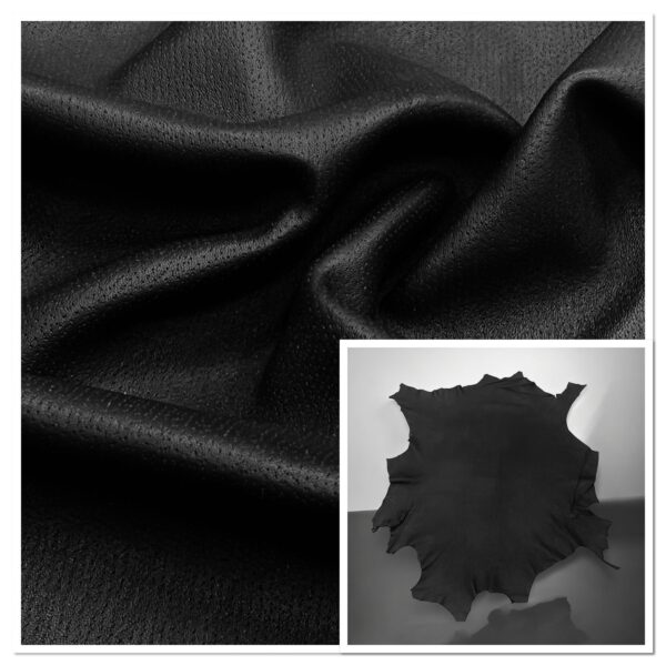 Pittards Cougar Black : Printed Goat Leather (Ex Pittards Stock)