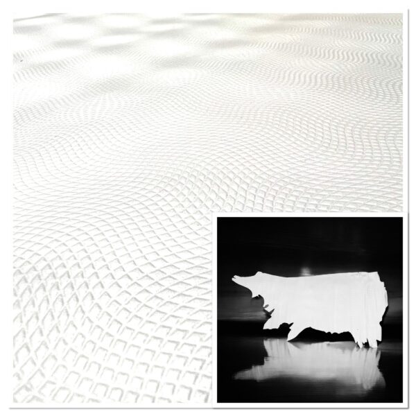 ECL Digital Pearl White, Printed Leather Cow Side : 1.4-1.6mm (Ex Pittards Stock) 25