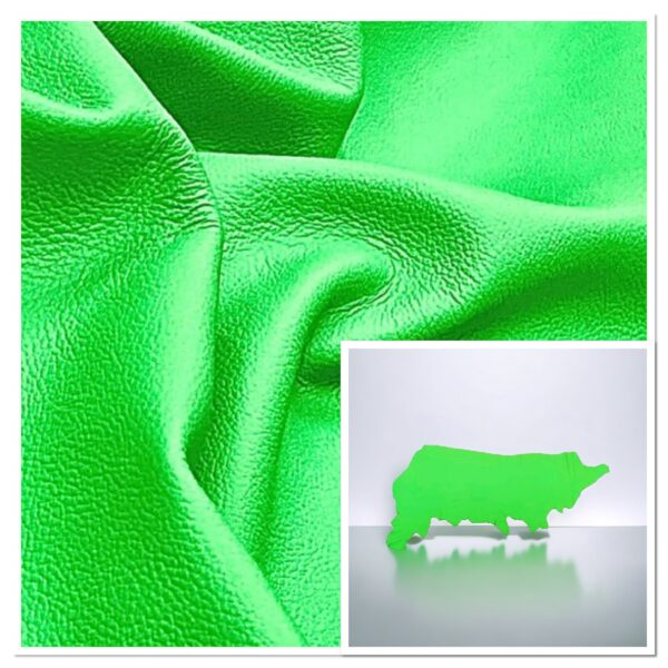 Biker Fluorescent Green, Print Assisted Leather Cow Side: (1.2-1.4mm 3oz) 29