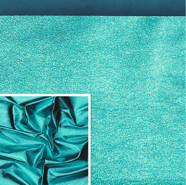 Turquoise, Metallic Foiled Leather Pig Skin : (0.6-0.7mm 1.5oz) 15 - Image 2