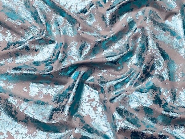 Turquoise Distressed, Metallic Foiled Pig Skin : (0.6-0.7mm 1.5oz) 15 - Image 4