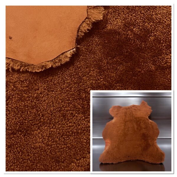 Merino Honey : 12mm Curly Wool 4 Piece Sheepskin Bundle with Suede Reverse (Ref-gh.eol