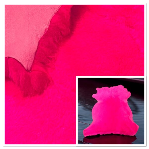 Merino Neon-Pink : 12mm Straight Wool 14 Piece Sheepskin Bundle with Nappalan Reverse (Ref-gh.eol) Bundle30