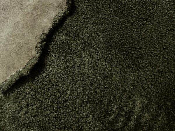Olive Merino : 12mm Curly Wool 8 Piece Bundle with Suede Reverse (Ref-gh.eol) Bundle16 - Image 3