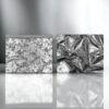 Old Silver Distressed, Metallic Foiled Leather Pig Skin : (0.6-0.7mm 1.5oz) 15