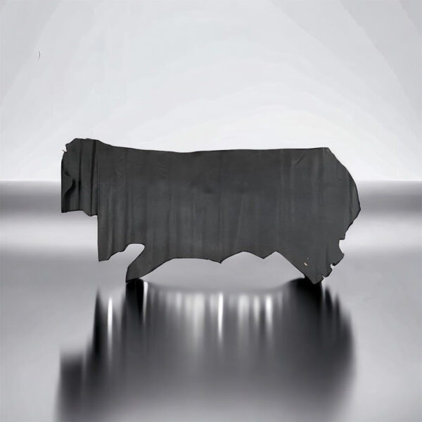 Premier Bright Black, Firm Printed Grain Leather Cow Side : 1.4-1.6mm (Ex Pittards Stock) - Image 2
