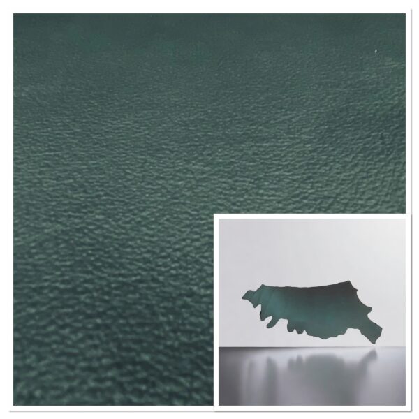 Dark Green Printed Grain Lightweight Cow Side : 0.8-1.0mm 2oz (Ref-gh.eol)