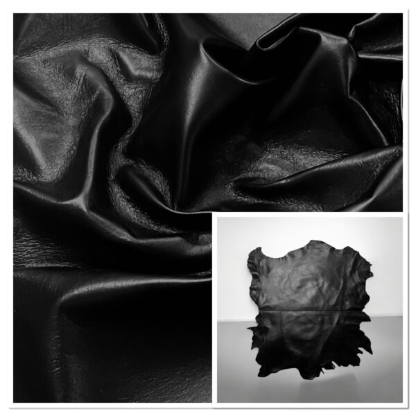 Pittards Gloving Leather Somerset Black : 0.65mm Lambskin (Ex Pittards Stock) SomersetNappa.65TFBlackA