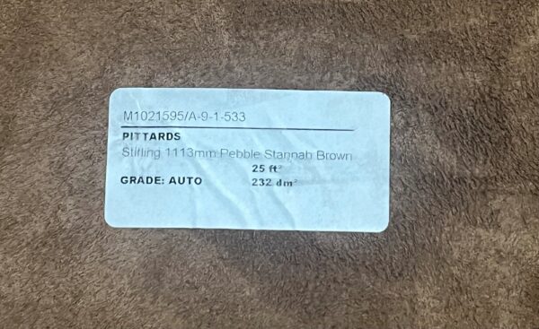 Stirling Pebble Stannah-Brown Automotive Pebble Grain Leather Cow Side : 1.1-1.3mm (Ex Pittards Stock) - Image 3