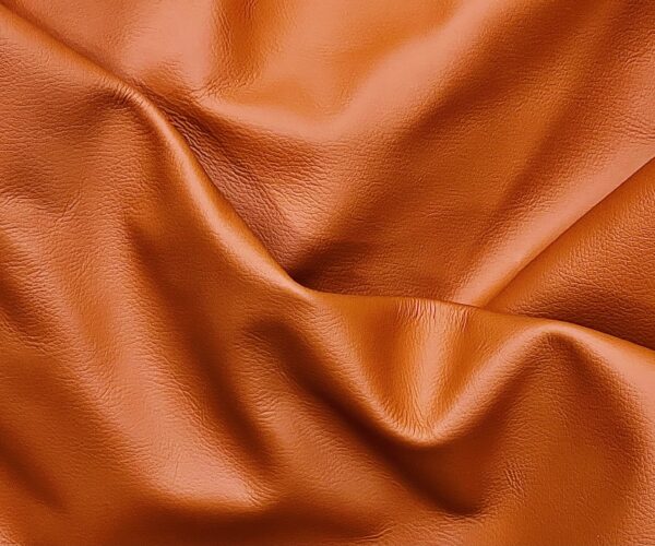 Tuscany : Orangey-Tan Coloured Leather Cow Side : 1.2-1.4mm (Ex Pittards Stock) - Image 3