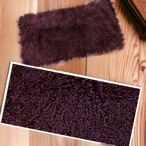 Wine Mongolian Sheepskin Plate : (120cm L x 60cm W) Perfect As Rugs or Making Cushions and Garments.