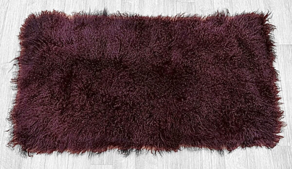 Wine Mongolian Sheepskin Plate : (120cm L x 60cm W) Perfect As Rugs or Making Cushions and Garments. - Image 3