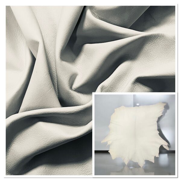 Pittards WR100X Goat Pearl-White : 0.65mm Water Resistant Lambskin (Ex Pittards Stock) Wr100X.65mm GoatPearlWhite