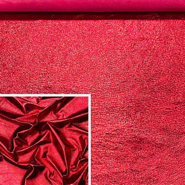 Poppy Red, Metallic Foiled Leather Pig Skin : (0.6-0.7mm 1.5oz) 15 - Image 2